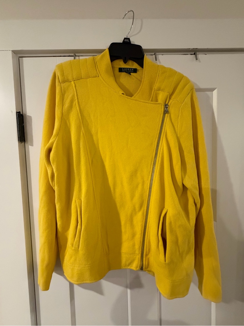 Lauren Ralph Lauren Women's Yellow Asymmetrical Zip Jacket